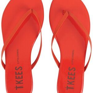 Tkees Lipglosses Leather Thong Flip Flops (Poppy)